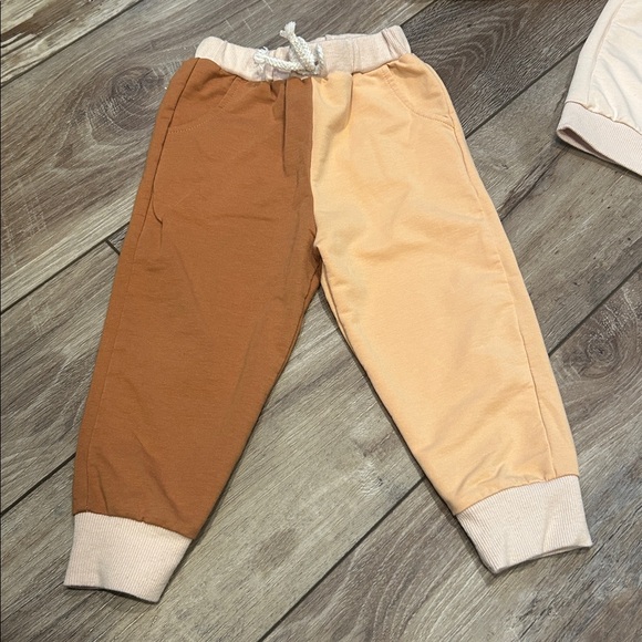 Kids Beige and Tan Sweatpants & Joggers Set - Picture 4 of 6